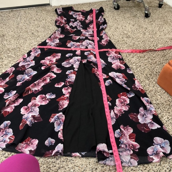 NWT Fame And Partners Anthurium Dress Size 2 Black Purple Cutout Back Gown - Picture 12 of 12